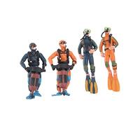CLISPEED 4 Pcs Diver Figurine Miniature Teaching Models Educational Cognitive Puzzle for Desktop Adornments to Stimulate Imagination and Hand Eye Coordination