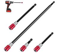 CLISPEED 4 Pcs Drill Bit Extension Rod Alloy Impact Driver Extension Bars Secure Shank Fastening Lightweight Portable Bit Holder Kit for Screwdrivers and Drills