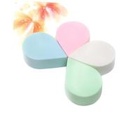 CLISPEED 4 Pcs Dual-use Drop Shape Facial Cleaning Sponges for Makeup and Powder Natural Biodegradable Puff Soft Gentle Texture for All Skin Types Mixed Colors