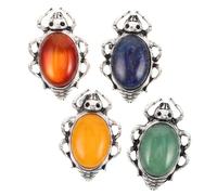 CLISPEED 4 Pcs Natural Agate Insect Pendant Charms Unique DIY Jewelry Making Craft Accessories for Necklace Bracelet Brooch Pin with Lapis Lazuli Green Aventurine Red and Yellow Agate