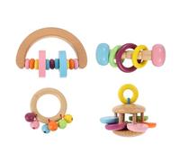 CLISPEED 4 Pcs Parrot Wooden Chew Natural Bird Playing for Care with Bright Colors and -resistant Suitable for Parrots and Birds