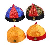 CLISPEED 4 Pcs Vintage Decorative Hats with Braids Creative Performance Wear for Aged Months Traditional Qing Dynasty Style for Play Events