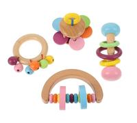 CLISPEED 4 Pcs Wooden Parrot Bird for Pet Entertainment and Safe Chewing, Teeth Grinding Playthings Suitable for Parrots and Birds