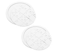 CLISPEED 4 Sets Blank Puzzle Pieces for DIY Coloring Drawing Doodle Board Easy Separate Paperboard Jigsaw Puzzles for Creative Craft Activities and Party Fun