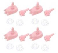 CLISPEED 4 Sets Tiny Doll Hands Feet Realistic Plastic Joints for DIY Miniature Doll Making Action Figures Replacement Parts for Home Office Decor