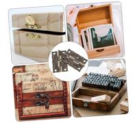 CLISPEED 40pcs Antique Iron Hinges for Wooden Box with Screws Retro Mini Chest Connectors Hollow Carved Design for Jewelry Furniture and Boxes