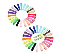 CLISPEED 40pcs Boutique Hair Clips Grosgrain Ribbon Lined Metal Barrettes for Boy Girl Double Prong No Slip Hair Accessories in Mixed Colors