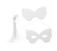 CLISPEED 40pcs DIY White Paper Butterfly Masks for Blank Half Face Masquerade Craft Kit with Elastic Band Paintable Plain Paper Masks for Halloween Cosplay Party and Family Bonding