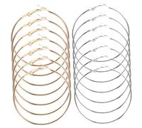 CLISPEED 40pcs Large Metal Hoop Earrings for Women Round Dangle Jewelry with Smooth Glossy Finish Vintage Mediterranean Style Statement Drop Earrings for Festivals and Everyday Wear