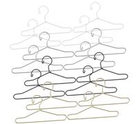 CLISPEED 40pcs Mini Doll Clothes Hangers Set - 65mm Black, White, Gold, Silver Tiny Dollhouse Outfit Hangers for Doll Accessories and Miniature Display