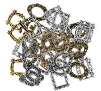 CLISPEED 40pcs Mini Metal Photo Frame Nail Art Set Vintage Baroque Small Oval Square Picture Frame Decorations for Manicure Nail Design