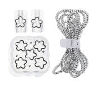 CLISPEED 40W USB-C Charger Cable Case with Soft Mesh Protective Sleeve, Cute Flower Pattern Wire Saver for Phone Charging and Data Cable Protection