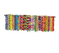 CLISPEED 42pcs Colorful Hawaiian Luau Garland Necklace Tropical Flower Garland Party Favors Lightweight Beach Costume Accessory for Luau Birthday Celebration