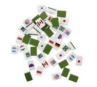 CLISPEED 48Pcs National Flag Mahjong Tile Game Set Unique Design for Family Gatherings Easy to Use Suitable for Picnics and Parties Comprehensive Game Types Fun for All Skill Levels