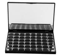 CLISPEED 48pcs Refillable Magnetic Makeup Palette with Built Mirror Empty Eyeshadow Holder for DIY Makeup Includes Metal Pans for Blush and Powder Storage