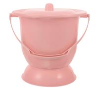 CLISPEED 4l Portable Female Urination Device with Lid, Reusable Plastic Chamber Pot for Adults and Pregnant Women, Round Shape with Flat Base, for Night Use and Bedside