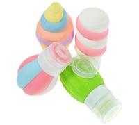 CLISPEED 4pcs 70ml Silicone Squeeze Bottles Set with Lollipop, Cactus, Ice Cream, and Hot Air Balloon Shapes, Empty Condiment Dispensers for Salad Sauces, Ketchup, Travel Toiletries Storage