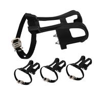 CLISPEED 4pcs Adjustable Bike Pedal Toe Clips Cage with Nylon Straps for Exercise Road and Mountain Bikes Foot Strap Enhancing Grip Stability and Cycling Efficiency