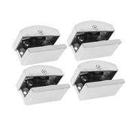 CLISPEED 4pcs Adjustable Bottom Mount Door Guide for Sliding Glass Shower Doors Aluminum Alloy Rust Track Stopper with Elastic Rubber Block Flexible Buckle for Bathroom and Office Use