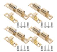 CLISPEED 4pcs Adjustable Copper Double Ball Tension Roller Catch with Spring Loaded Mechanism and Screws for Smooth and Silent Operation, for Wooden Jewelry Box and Shoe Cabinet in Kitchen