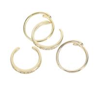 CLISPEED 4pcs Adjustable Toe Rings for Women Open Band Set Rhinestone and Smooth Finish Boho Summer Beach Foot Jewelry Comfortable Fit Fade-resistant Stylish Accessory