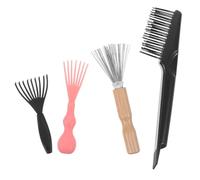 CLISPEED 4pcs Airbag Comb Cleaning Tool Hairbrush Cleaner Tool Wood Grip for Hair Removal Cleaner for Salon Home Use As Comb Rake and Hair