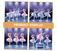 CLISPEED 4pcs Ballerina Cake Ornaments Dancing Cupcake Toppers Ballet Girl Desktop Decor for Birthday Party Dessert Decoration