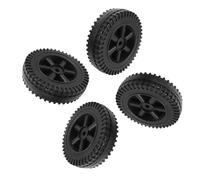 CLISPEED 4pcs Blow Molded Grill Wheels Replacement for Gas Grill Parts Plastic Caster with Directional Feet Easy Install Bbq Trolley Wheels for Outdoor Barbecue Oven Accessories