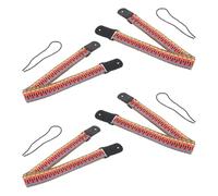 CLISPEED 4pcs Braided Guitar Strap Ukulele Woven Shoulder Belt Cotton Vintage Adjustable for Banjo Musicians Comfort