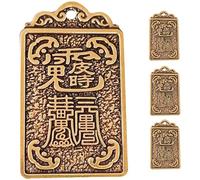CLISPEED 4pcs Brass Hanging Ornaments for Year of The Rabbit Festivals, Unique Antique Rabbit Ear Pendants, Lightweight and Sturdy Feng Shui Luck Charms for Home and Working