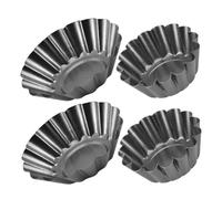 CLISPEED 4pcs Carbon Steel Tart Mould with Fluted Edges Nonstick Egg Tart and Cheesecake Baking Pans DIY Cupcake Pudding Moulds for Easy Release and Quick Cleaning
