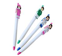 CLISPEED 4Pcs Cartoon Nurse Ballpoint Pens Type Writing Pens with Comfortable Grip Smooth Ink for Office School Daily Use Plastic Construction