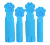 CLISPEED 4pcs Cat Paw Knitting Needle Stoppers Blue Small and Large