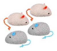 CLISPEED 4pcs Cat Toys Mouse Shaped Cat Mice Interactive Kitten Toys Plush Funny