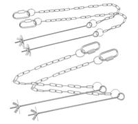 CLISPEED 4Pcs Chicken Hanging Feeder with Adjustable Stainless Steel Chains for Hens Vegetable Fruit Skewers Holder Load Capacity Easy to Hang in Coop