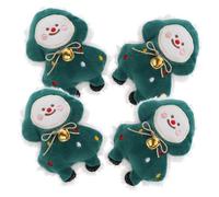 CLISPEED 4pcs Christmas Tree Cat Toy Soft Kitten Teething Chew Toys Interactive for Indoor Kittens Cute for Xmas