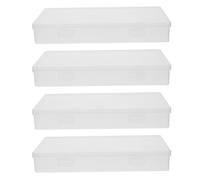 CLISPEED 4pcs Clear Money Tray for Lid Compact Cash Storage Box for Coins Bills and Credit Cards Dividers Portable Currency Organizer for Desk and Office Use