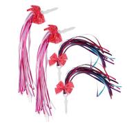 CLISPEED 4Pcs Colorful Bike Handlebar Streamers for Teens Easy to Install Decorative Tassels for Bicycles Scooters and Tricycles Vibrant Pink and Blue Purple Accessories for Fun Riding