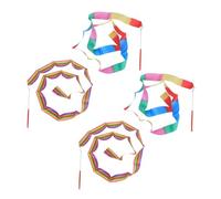 CLISPEED 4pcs Colorful Dancing Gymnastics Ribbons for Rhythmic Twirling Streamers with Styles Artistic Dance Ribbon for Gymnastics Training Party Circus Marching Band