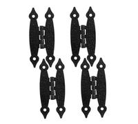 CLISPEED 4pcs Decorative Butterfly Cabinet Hinges Black Heavy Duty Replacement Hinges for Cupboard Doors and Boxes