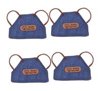 CLISPEED 4pcs Doll Baking Apron Doll Baker Apron Mini Jean Dress Mini Clothing Baking Outfit Dress Accessories Little Tiny Chef Outfit Blue