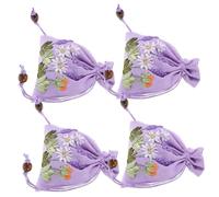 CLISPEED 4pcs Drawstring Pouch Embroidered Sachet Bags Luxury Jewelry Pouches for Christmas Wedding Small Present Bag