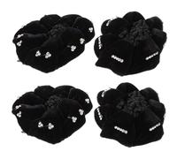 CLISPEED 4Pcs Elegant Hair Bun Cover with Rhinestones Durable Hair Nets for Dancers Nurses Waitresses for Various Outfits