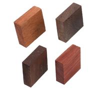 CLISPEED 4pcs Exotic Natural Wood Blanks for Ring Making DIY Craft Supplies Square Burmese Wood Pieces for Custom Jewelry Pens and Small Woodturning Projects
