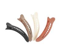 CLISPEED 4pcs Flat Hair Clips for Women Assorted Colour Plastic Duckbilled Barrettes with Firm Grip to Keep Hair in Place, Stylish and Trendy Accessories for Everyday Use