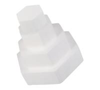 CLISPEED 4pcs Foams Cake Models Practicing Fake Cake Reusable Smooth Surface White Hexagonal Design for Practicing Decorating