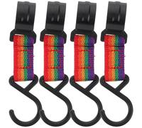 CLISPEED 4pcs Folding Aluminum Alloy Camping Hanger Hooks Outdoor Portable Metal Hooks for Backpack Tent Rv Awnings - Lightweight for Hiking and Travel