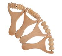 CLISPEED 4Pcs Full Body Roller Massage Tool for Men and Women Smooth Handheld Muscle Roller for Neck Back Foot Shoulder Relief Portable DIY Therapy Massager