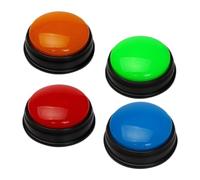 CLISPEED 4pcs Game Buzzers Set with Flashing Lights Interactive Plastic Answer Buzzers for Classroom Party and Family Quiz Games for Parent Activities