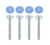 CLISPEED 4Pcs Gate Threaded Rods M10 Pressure Mounted Screw Bolts Replacement Parts for Stair and Window Safety Gates Adjustable Fixing Feet Blue